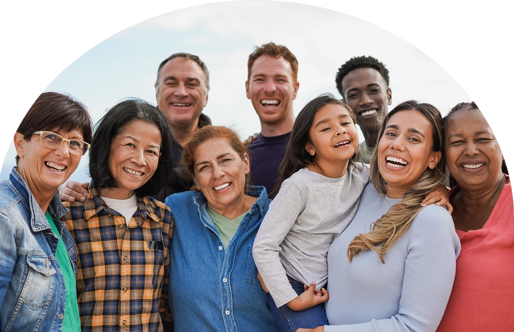 group of people smiling